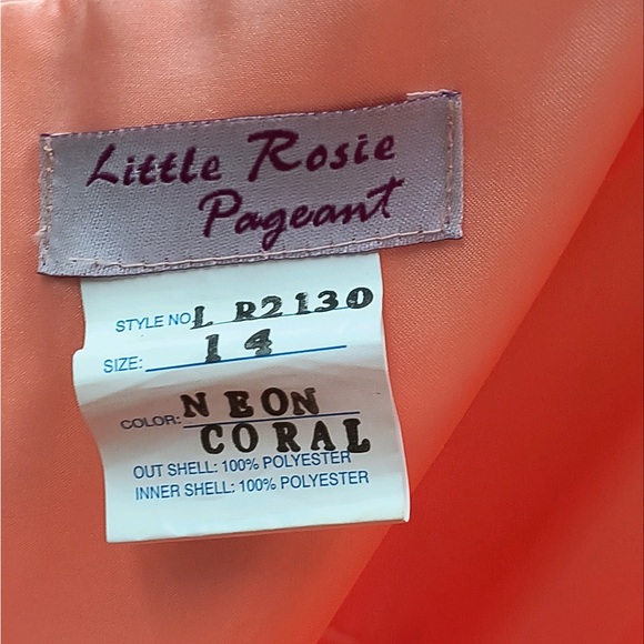 Girls pageant ball gown size 14 coral - Picture 3 of 5